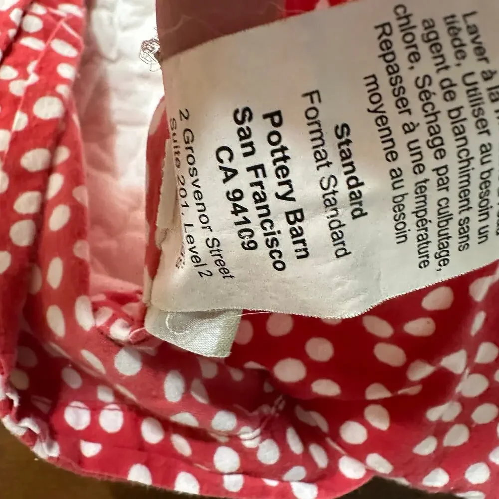 Pottery Barn Mix & Match Patchwork Red Polka Dot Shams Set of 2 Standard Cotton